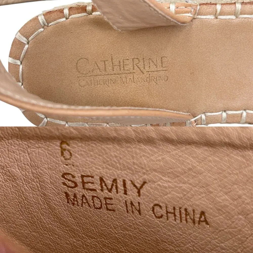Catherine Malandrino Semiy Platform Sandals 6 Beige Ankle Strap